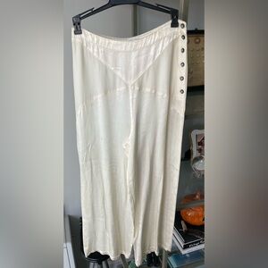 Elegant Cream Wide Leg Pants